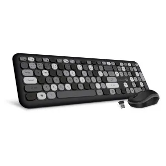 CONNECT IT FASHION combo bezdrôtová čierno-šedá klávesnica + myš, (+1x AAA +1x AA batérie zadarmo),USB, CZ + SK