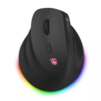 CONNECT IT FOR HEALTH Cloudy Left bezdrôtová vertikálna myš pre ľavákov, RGB podsvietenie, 2xBT, USB ČIERNA