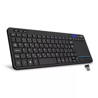 CONNECT IT Touch bezdrôtová klávesnica + touch pad (+2x AAA batérie zadarmo), ČIERNA