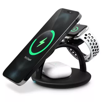 CONNECT IT MultiCharge 3 v 1 MagSafe Wireless Fast Charge bezdrôtová nabíjačka, ČIERNA