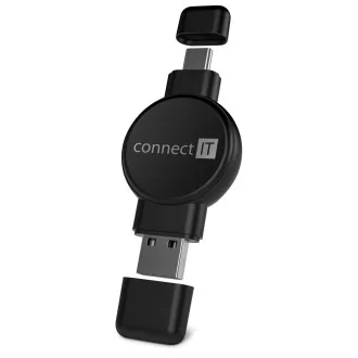 CONNECT IT WatchTravelCharge bezdrôtová nabíjačka Qi (Apple, Samsung) USB-A/USB-C, ČIERNA