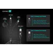 CONNECT IT Wirez 6in1 1x USB-C 1x Lightning 1x Watch charger 1,25 m ČIERNY