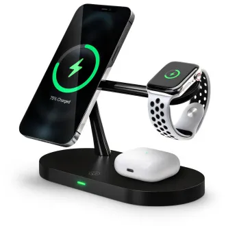CONNECT IT MultiCharge 5 v 1 MagSafe Wireless Fast Charge bezdrôtová nabíjačka, ČIERNA CONNECT IT MultiCharge 5 v 1 MagSafe Wireless Fast Charge bezdrôtová nabíjačka, ČIERNA