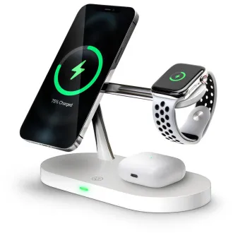 CONNECT IT MultiCharge 5 v 1 MagSafe Wireless Fast Charge bezdrôtová nabíjačka, BIELA CONNECT IT MultiCharge 5 v 1 MagSafe Wireless Fast Charge bezdrôtová nabíjačka, BIELA
