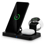 CONNECT IT MultiCharge 3v1 bezdrôtová Qi nabíjačka pre SAMSUNG, ČIERNA