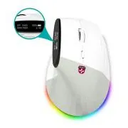 CONNECT IT FOR HEALTH ergonomická vertikálna myš s displejom, bezdrôtová, 2x BT, USB 2,4 GHz, RGB Podsvietenie, biela