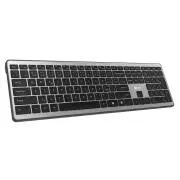 C-TECH klávesnica Quallis KB-118 Dual mode, bezdrôtová, BT5.0 + 2,4 GHz, scissors tlačidlá, USB nano receiver, CZ/SK