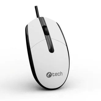 C-TECH myš WM-10, USB, 1200 DPI, bielo-čierna