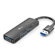 C-TECH HUB USB, UHB-U3-AC, 1x USB-A 3.0, 2x USB-A 2.0,1x USB-C, čierna
