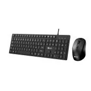 C-TECH KBM-108, drôtový combo set s myšou, multimediálne, nízkoprofilové klávesy, USB, CZ/SK