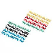 DIGITUS Color spony pre Patch kábel, balíček 100ks, zmiešané (20 ks v každej farbe: červenej, zelenej, modrej, žltej, čiernej)