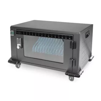 DIGITUS Nabíjací vozík, 14", USB-C, elektronický PIN zámok, 16 nabíjacích základní, ventilátor, 384 x 550 x 375 mm, čierna DIGITUS Nabíjací vozík, 14", USB-C, elektronický PIN zámok, 16 nabíjacích základní, ventilátor, 384 x 550 x 375 mm, čierna