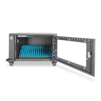 DIGITUS Nabíjací vozík, 14", USB-C, elektronický PIN zámok, 16 nabíjacích základní, ventilátor, 384 x 550 x 375 mm, čierna DIGITUS Nabíjací vozík, 14", USB-C, elektronický PIN zámok, 16 nabíjacích základní, ventilátor, 384 x 550 x 375 mm, čierna