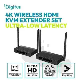 DIGITUS 4K/60Hz Wireless HDMI KVM Extender Set, 100m, black DIGITUS 4K/60Hz Wireless HDMI KVM Extender Set, 100m, black