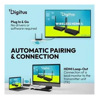 DIGITUS 4K/60Hz Wireless HDMI KVM Extender Set, 100m, black DIGITUS 4K/60Hz Wireless HDMI KVM Extender Set, 100m, black