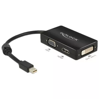 Delock Adaptér mini Displayport 1.1 samec > VGA / HDMI / DVI samica pasívny čierny Delock Adaptér mini Displayport 1.1 samec > VGA / HDMI / DVI samica pasívny čierny