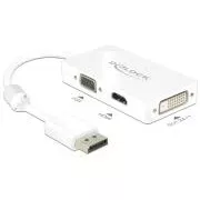 Delock Adaptér Displayport 1.1 samec > VGA / HDMI / DVI samica pasívna biela