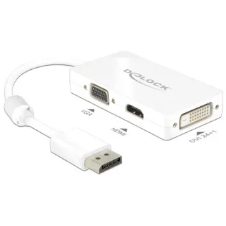 Delock Adaptér Displayport 1.1 samec > VGA / HDMI / DVI samica pasívna biela