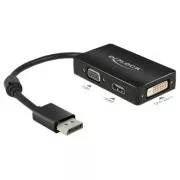 Delock Adaptér Displayport 1.1 samec > VGA / HDMI / DVI samica pasívny čierny