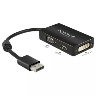 Delock Adaptér Displayport 1.1 samec > VGA / HDMI / DVI samica pasívny čierny