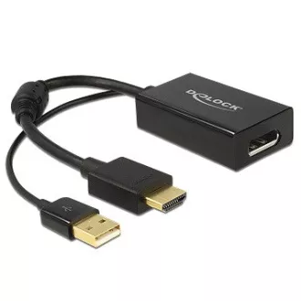 Delock adaptér HDMI-A samec > Displayport 1.2 samica čierna