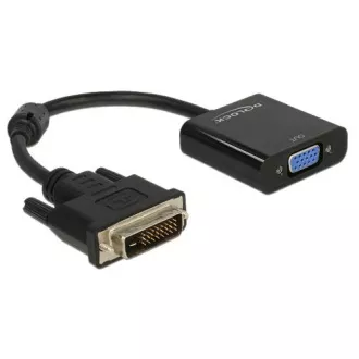 Delock čierny adaptér DVI-D 24+1 samec > VGA samica