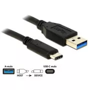 Delock Kábel SuperSpeed USB 10 Gbps (USB 3.1, Gen 2) Typ A samec > USB Type-C™ samec 0,5 m čierny