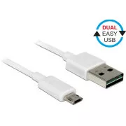 Delock kábel EASY-USB 2.0 Type-A samec > EASY-USB 2.0 Type Micro-B samec biely 2 m