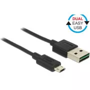 Delock kábel EASY-USB 2.0 Type-A samec > EASY-USB 2.0 Type Micro-B samec čierny 0,2 m