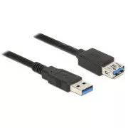 Delock Predlžovací kábel USB 3.0 Typ-A samec > USB 3.0 Typ-A samica 0,5 m čierny