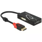 Delock Adaptér Displayport 1.2 samec > VGA / HDMI / DVI samica 4K pasívny čierny