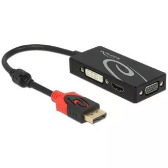 Delock Adaptér Displayport 1.2 samec > VGA / HDMI / DVI samica 4K pasívny čierny Delock Adaptér Displayport 1.2 samec > VGA / HDMI / DVI samica 4K pasívny čierny