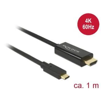 Delock Kábel USB Type-C™ samec > HDMI samec (DP Alt Mód) 4K 60 Hz 1 m čierny Delock Kábel USB Type-C™ samec > HDMI samec (DP Alt Mód) 4K 60 Hz 1 m čierny