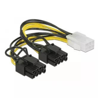 Delock PCI Express napájací kábel 6 pin samica > 2 x 8 pin samec 15 cm