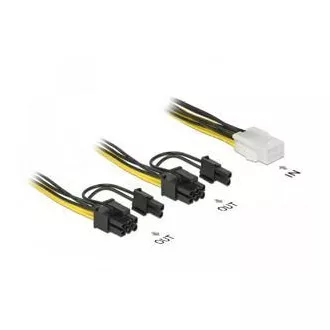 Delock PCI Express napájací kábel 6 pin samica > 2 x 8 pin samec 15 cm