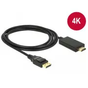 Delock Kábel Displayport 1.2 samec > High Speed HDMI-A samec pasívny 4K 2 m čierny