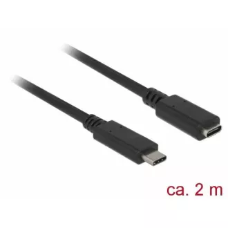 Delock Predlžovací kábel SuperSpeed USB (USB 3.1 Gen 1) USB Type-C™ samec > port samica 3 A 2,0 m čierny