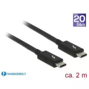 Delock Thunderbolt™ 3 (20 Gb/s) USB-C™ kábel samec > samec pasívny 2,0 m 3 A čierny