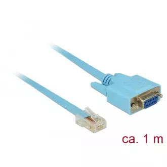 Delock Adaptér RS-232 DB9 samica > 1 x Sériový RS-232 RJ45 samec 1 m