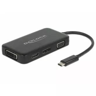 Delock Adaptér USB Type-C™ Stecker > VGA / HDMI / DVI / DisplayPort samica čierny