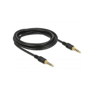 Delock Kábel Stereo Jack 3,5 mm 4 pin samec > samec 3 m čierny Delock Kábel Stereo Jack 3,5 mm 4 pin samec > samec 3 m čierny