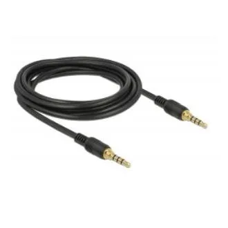 Delock Kábel Stereo Jack 3,5 mm 4 pin samec > samec 3 m čierny Delock Kábel Stereo Jack 3,5 mm 4 pin samec > samec 3 m čierny