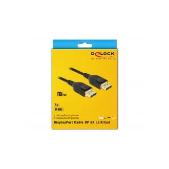 Delock DisplayPort kábel 8K 60 Hz 2 m DP 8K certifikované