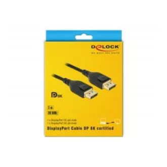 Delock DisplayPort kábel 8K 60 Hz 2 m DP 8K certifikované