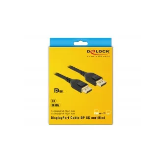 Delock DisplayPort kábel 8K 60 Hz 3 m DP 8K certifikované