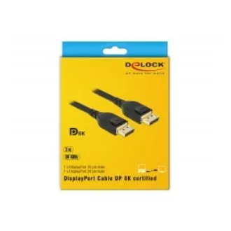 Delock DisplayPort kábel 8K 60 Hz 3 m DP 8K certifikované