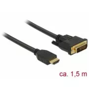 Delock Kábel HDMI na DVI 24+1 obojsmerný 1,5 m