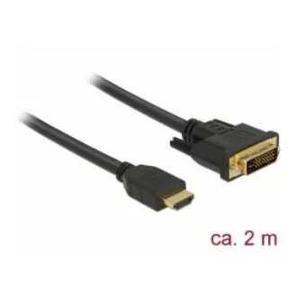 Delock Kábel HDMI na DVI 24+1 obojsmerný 2 m