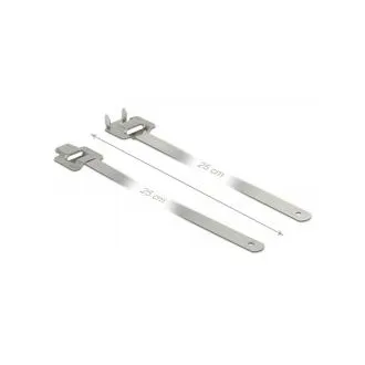 Delock Káblové pásky z ušľachtilej ocele opätovne použiteľné so sklopnou sponou D 250 x Š 10 mm 10 kusov