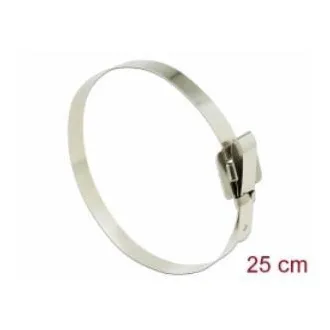 Delock Káblové pásky z ušľachtilej ocele opätovne použiteľné so sklopnou sponou D 250 x Š 10 mm 10 kusov